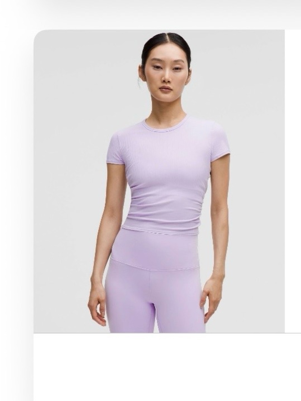 Lululemon All It Takes Twisted Lilac Ribbed Short-Sleeve Top